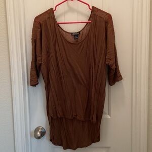 Lucky Brand Brown Short Sleeve Top